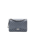 CHANEL MAXI CLASSIC DOUBLE FLAP BAG LAMBSKIN LAVENDER BLUE SHW