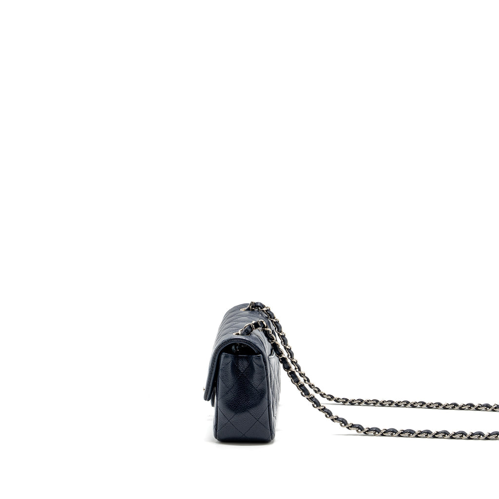 CHANEL CLASSIC MINI RECTANGULAR FLAP BAG CAVIAR NAVY SHW