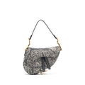 DIOR SADDLE BAG TOILE DE JOUY CANVAS / LEATHER GREY GHW