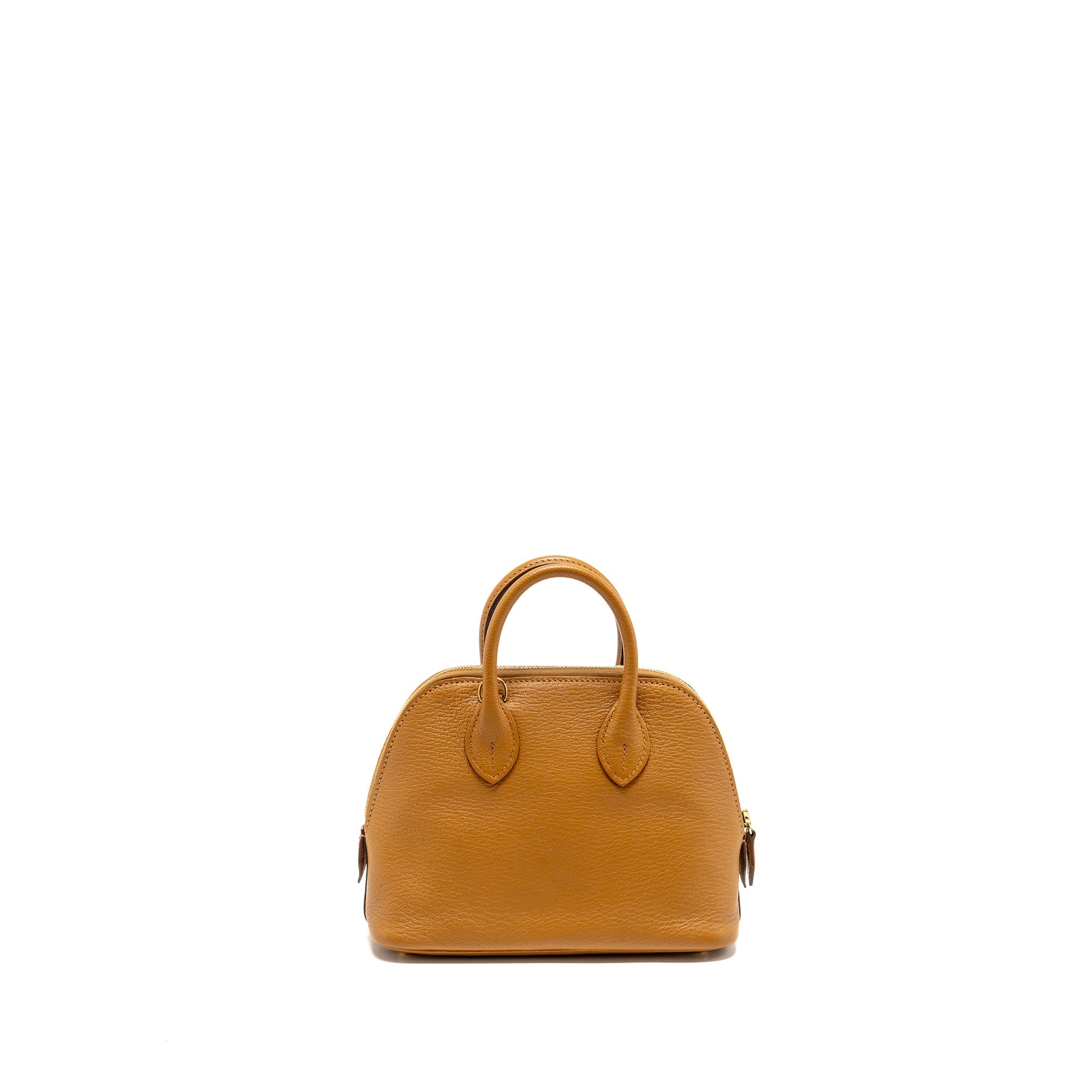 HERMES MINI BOLIDE CHÈVRE MYSORE CARAMEL MULTICOLOUR STRAP GHW