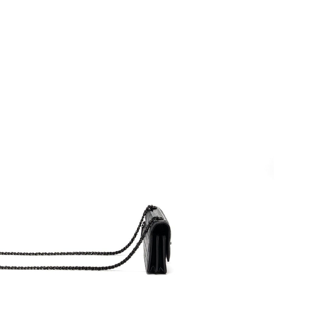 CHANEL TRENDY CC WALLET ON CHAIN LAMBSKIN BLACK WITH BLACK HARDWARE (MICROCHIP)