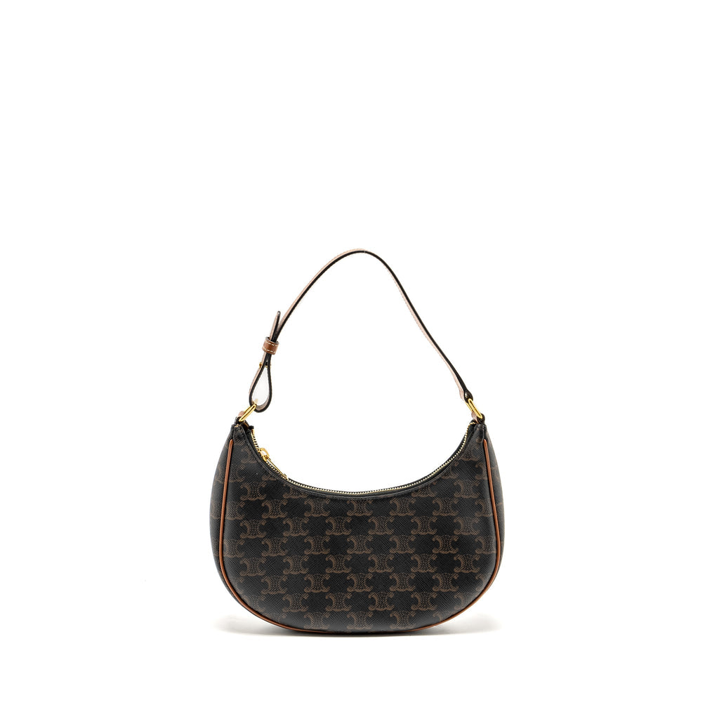 CELINE AVA BAG TRIOMPHE CANVAS / CALFSKIN BROWN GHW