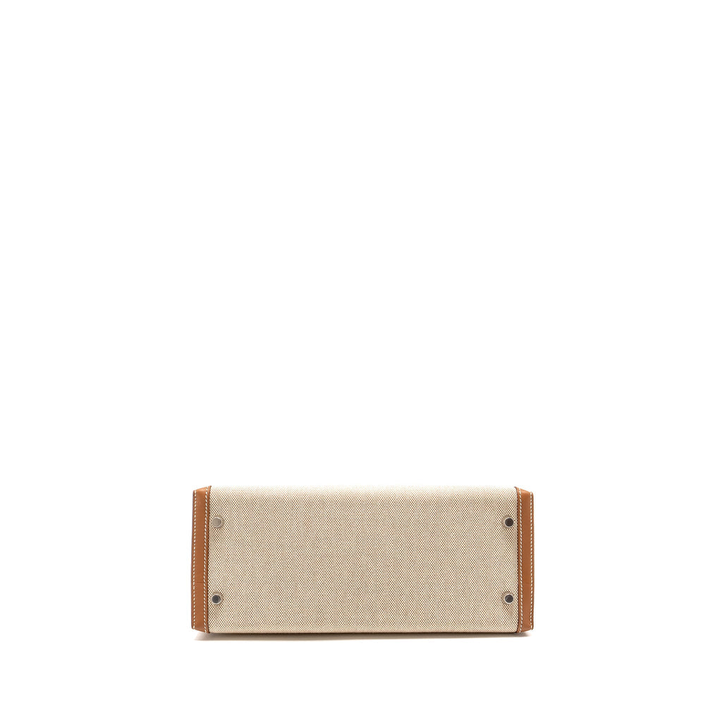 HERMES KELLY 28 SELLIER TOILE H/SWIFT ECRU/GOLD SHW