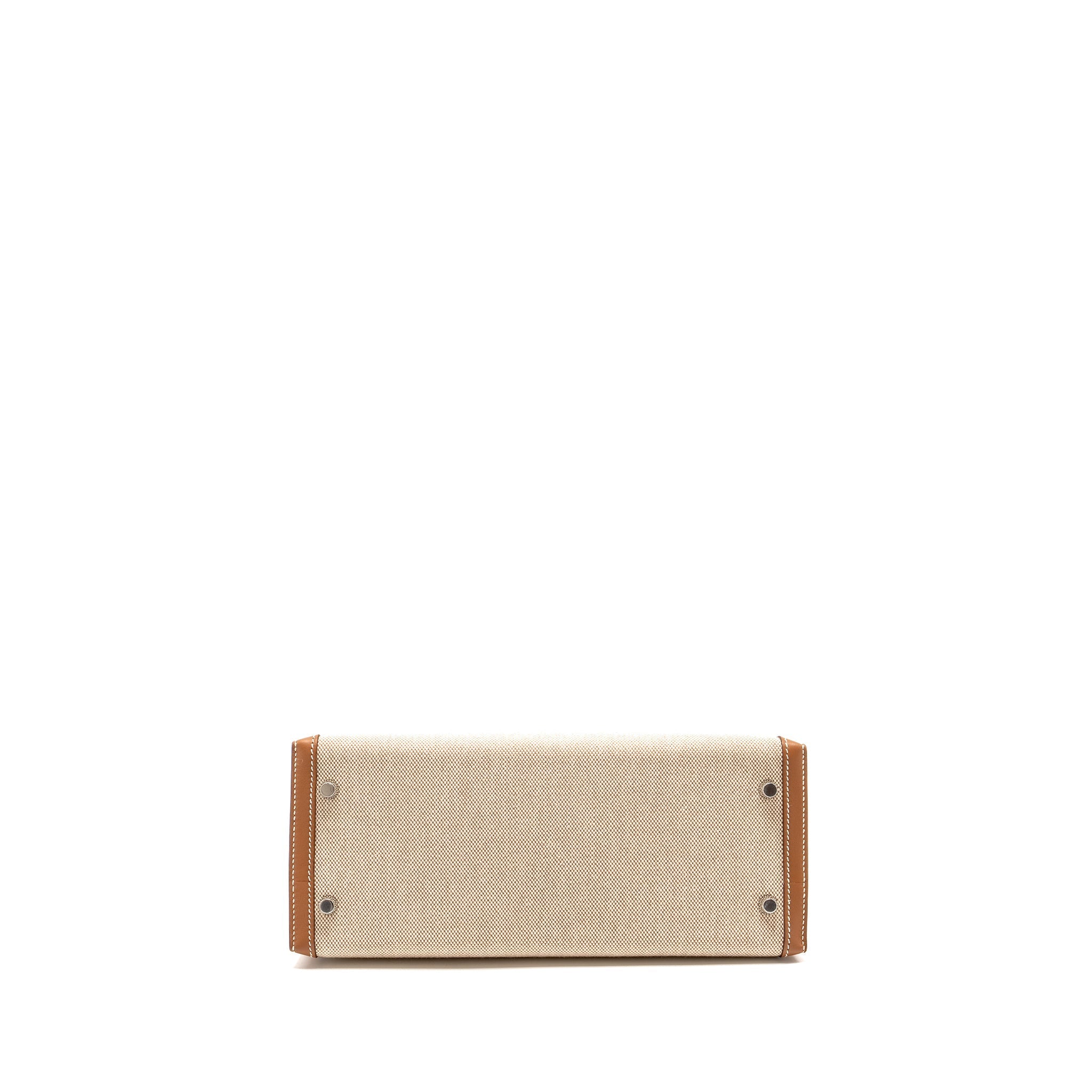 HERMES KELLY 28 SELLIER TOILE H/SWIFT ECRU/GOLD SHW