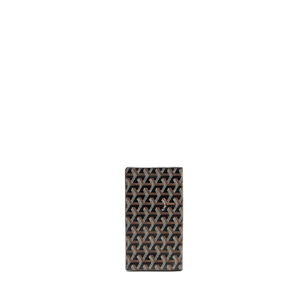 GOYARD SAINT ROCH LONG WALLET GOYARDINE CANVAS / CALFSKIN BLACK SHW