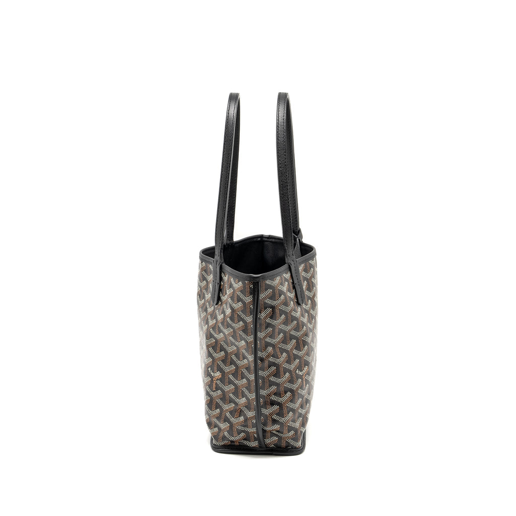 GOYARD MINI ANJOU TOTE GOYARDLINE CANVAS/ CALFSKIN BLACK SHW