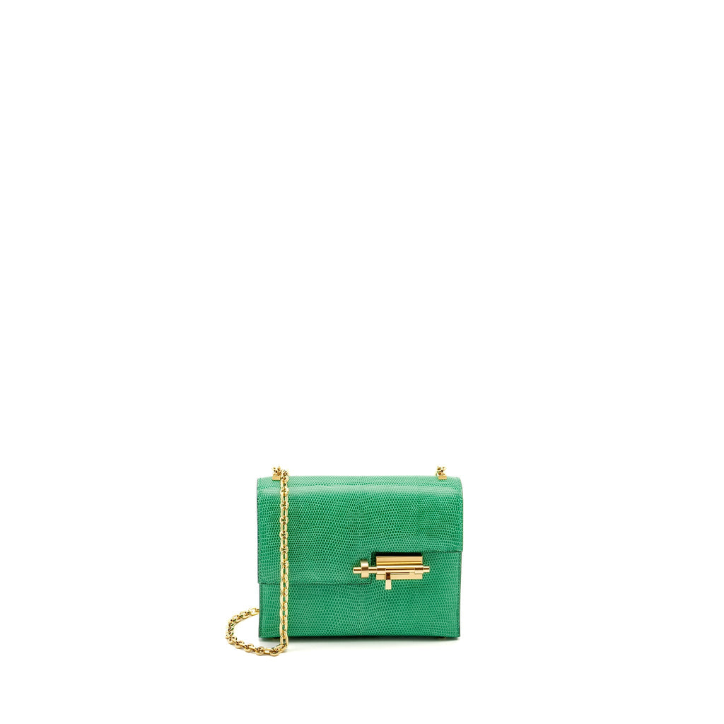 HERMES MINI VERROU LIZARD NILOTICUS LISSE 6W MENTHI GHW