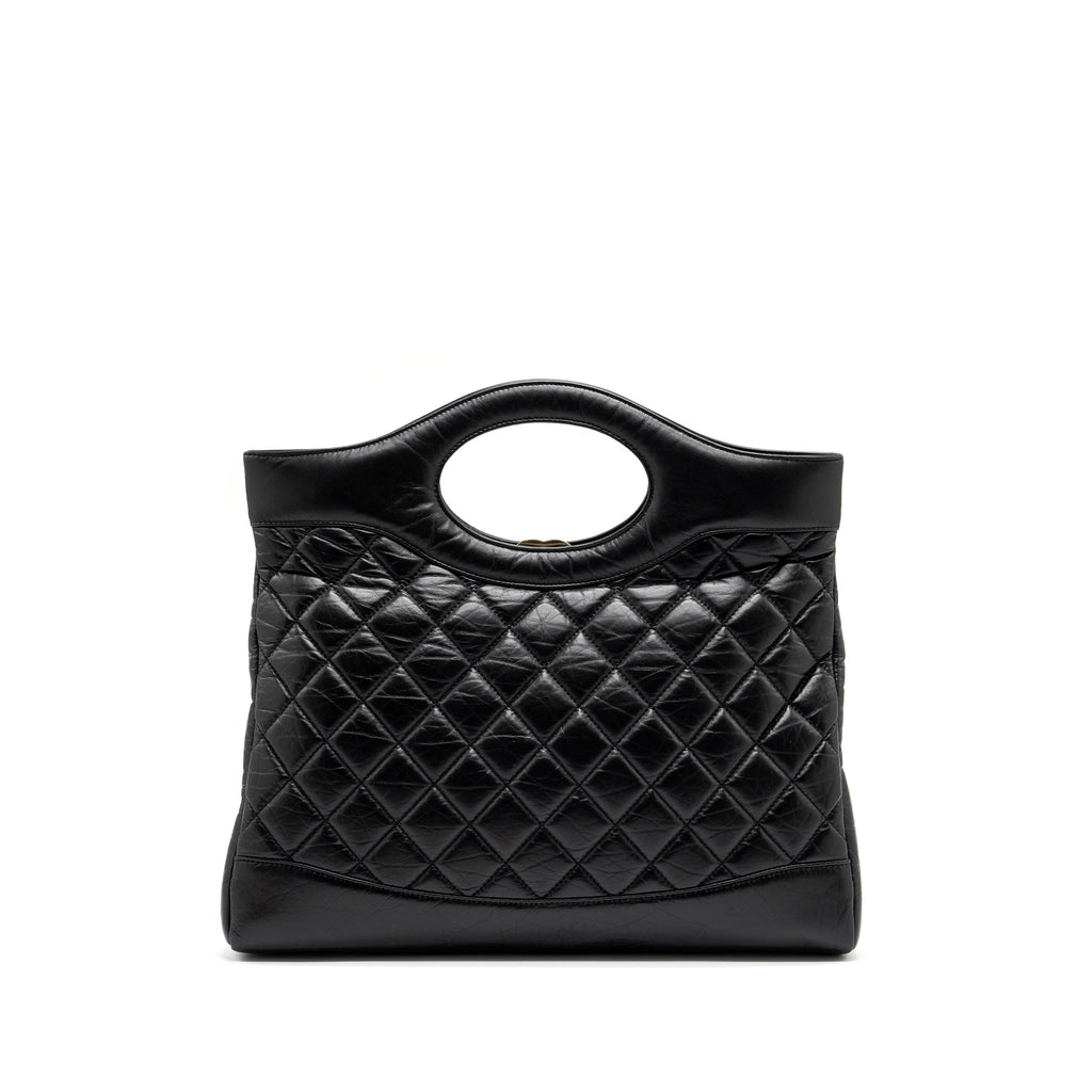 CHANEL LARGE 31 BAG AGED CALFSKIN BLACK LGHW (MICROCHIP)