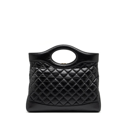 CHANEL LARGE 31 BAG AGED CALFSKIN BLACK LGHW (MICROCHIP)