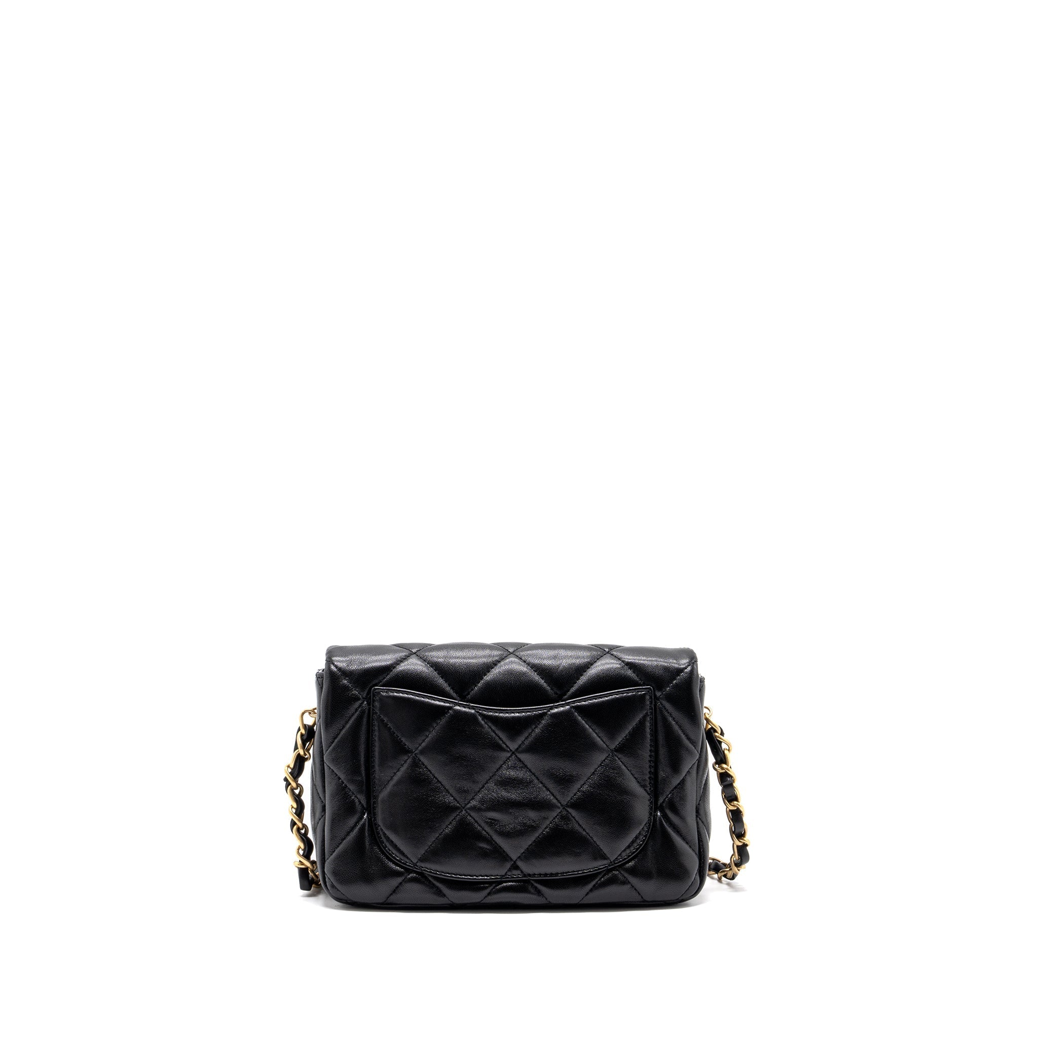 CHANEL 23S COCO LOVE FLAP BAG LAMBSKIN BLACK BRUSHED GHW (MICROCHIP)