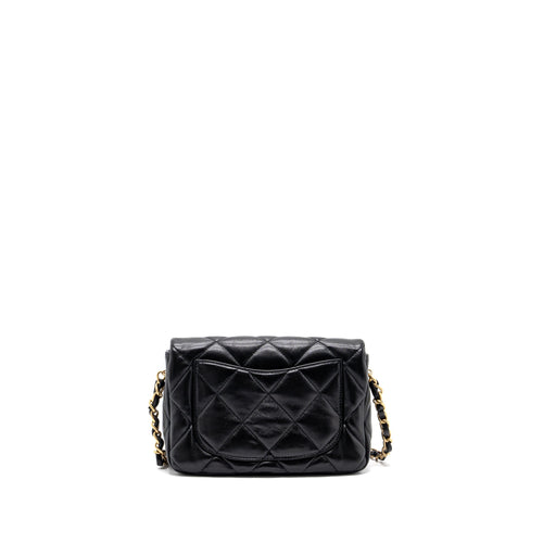 CHANEL 23S COCO LOVE FLAP BAG LAMBSKIN BLACK BRUSHED GHW (MICROCHIP)