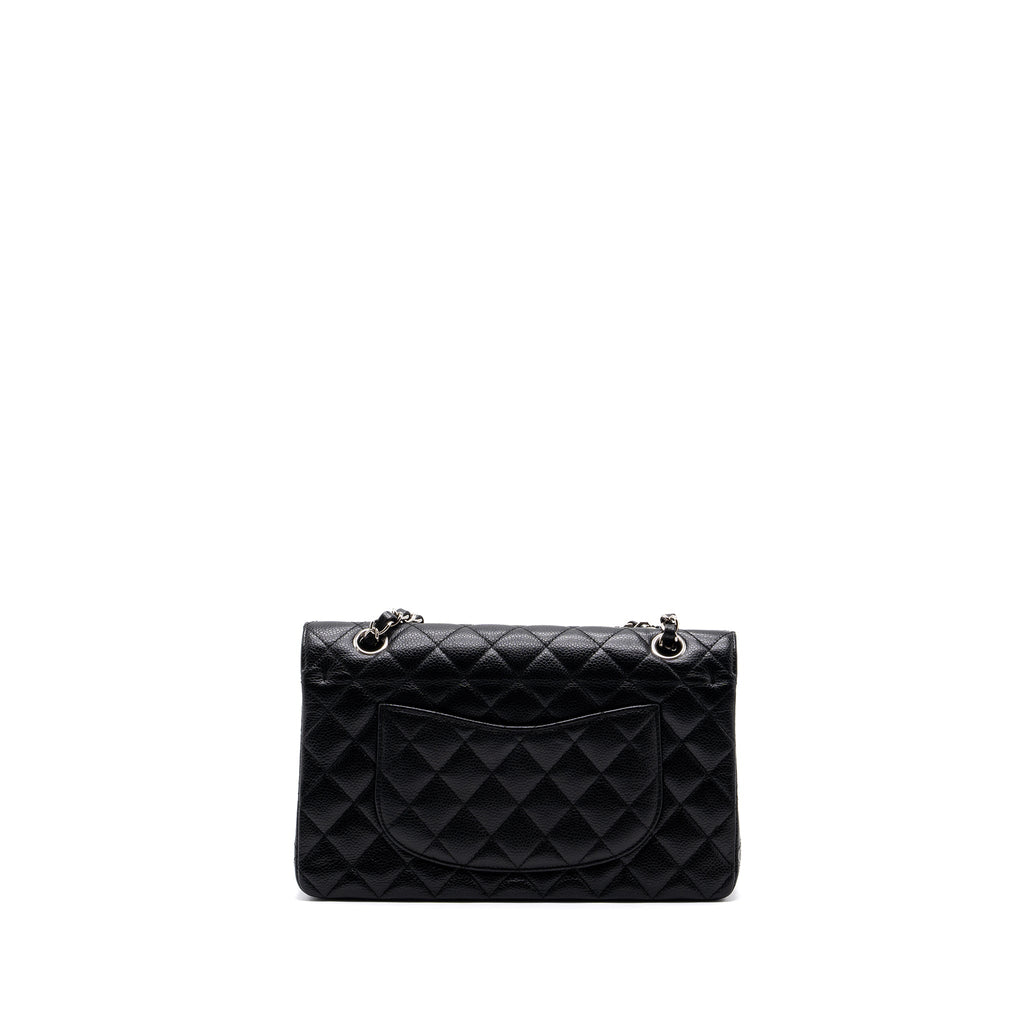 CHANEL MEDIUM CLASSIC DOUBLE FLAP BAG CAVIAR BLACK SHW