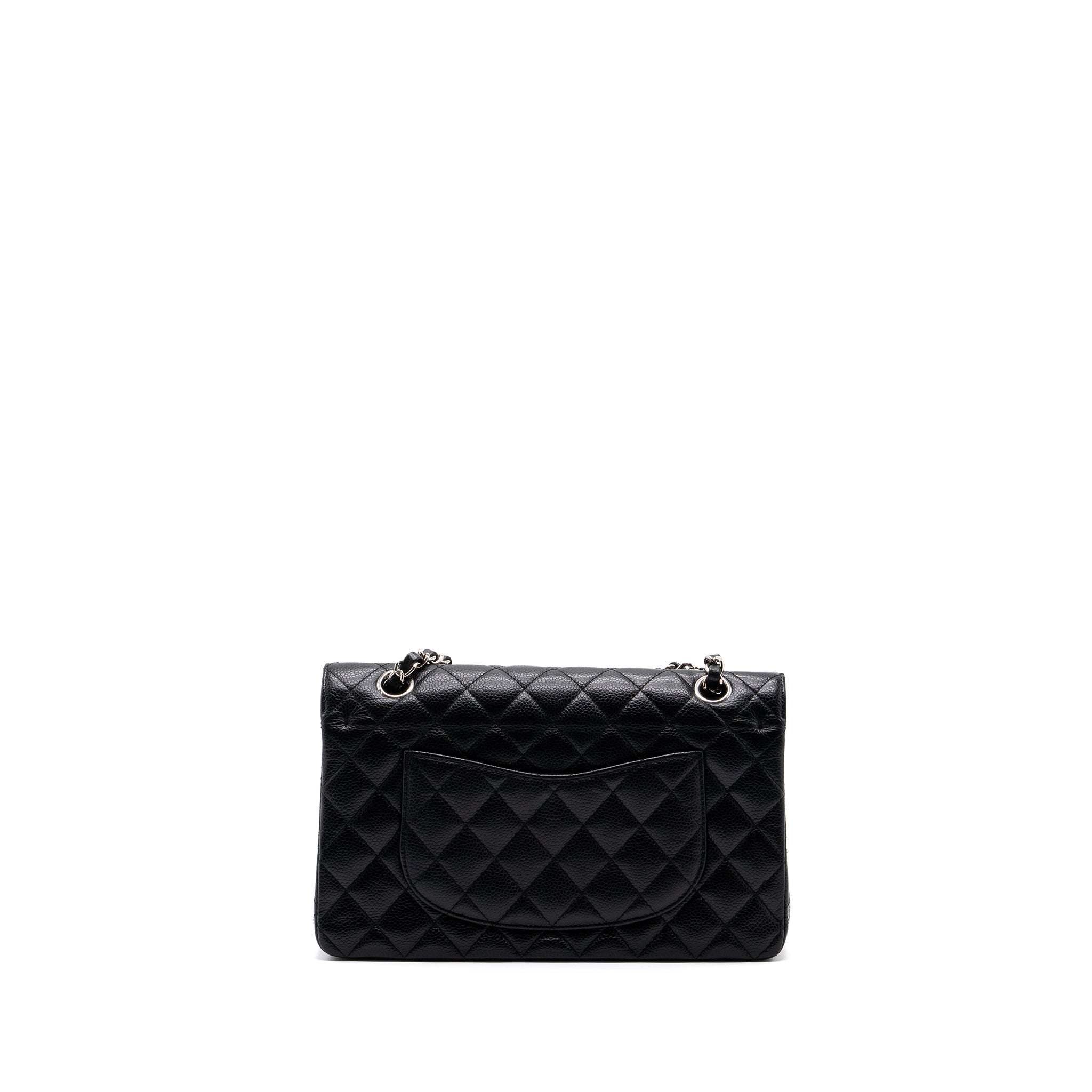 CHANEL MEDIUM CLASSIC DOUBLE FLAP BAG CAVIAR BLACK SHW