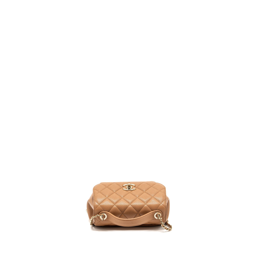 CHANEL SMALL BUSINESS AFFINITY CAVIAR DARK BEIGE LGHW