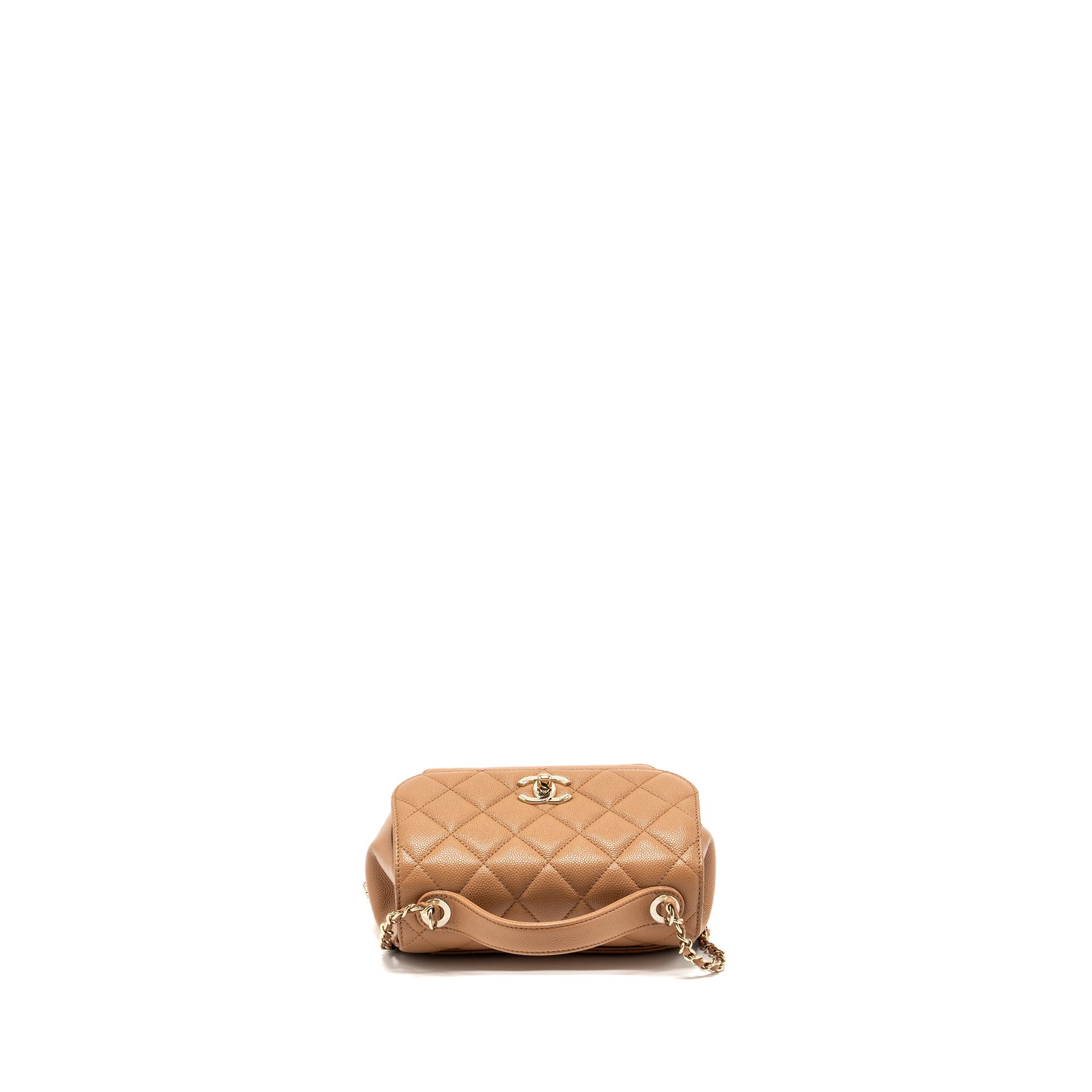 CHANEL SMALL BUSINESS AFFINITY CAVIAR DARK BEIGE LGHW