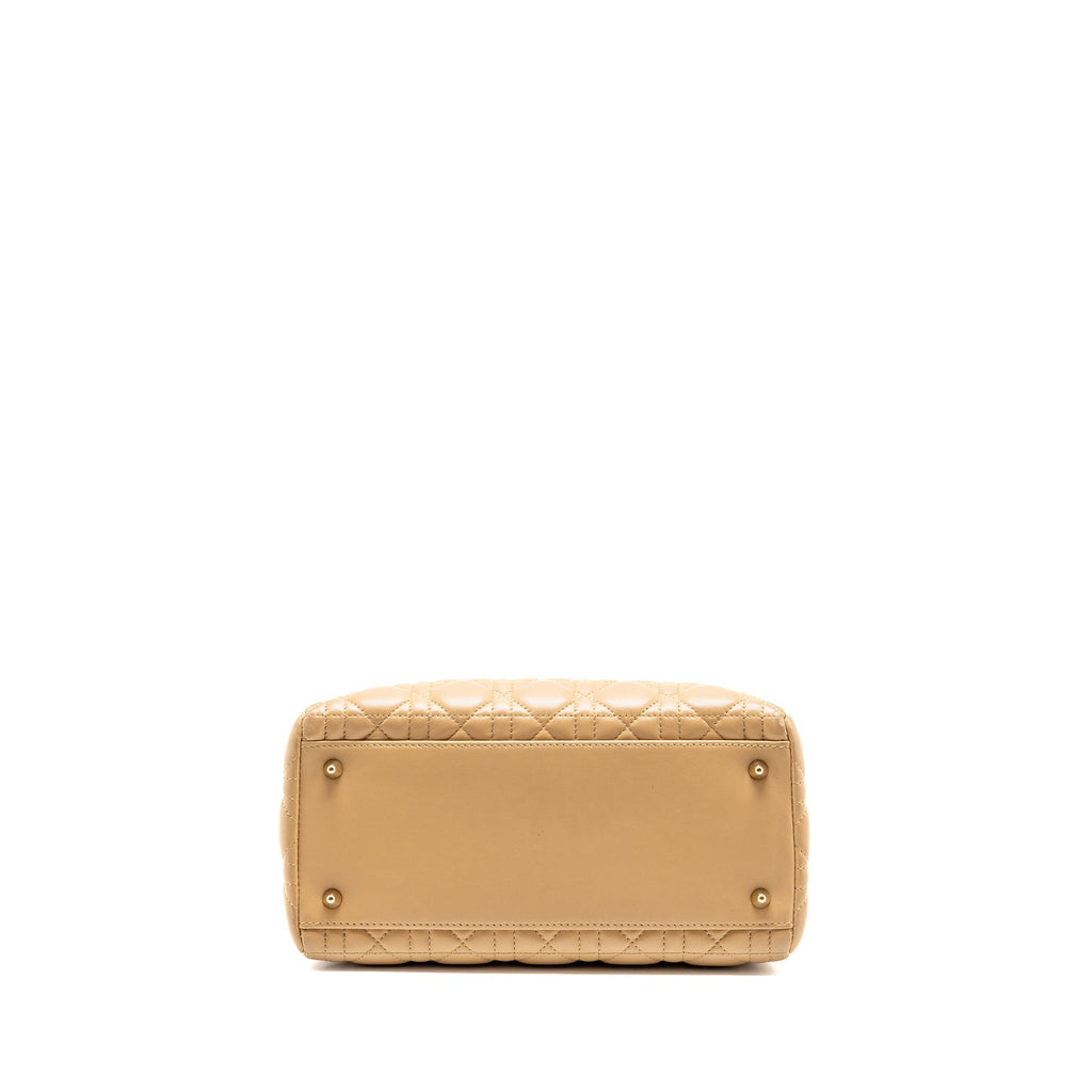 DIOR MEDIUM LADY DIOR LAMBSKIN BEIGE LGHW