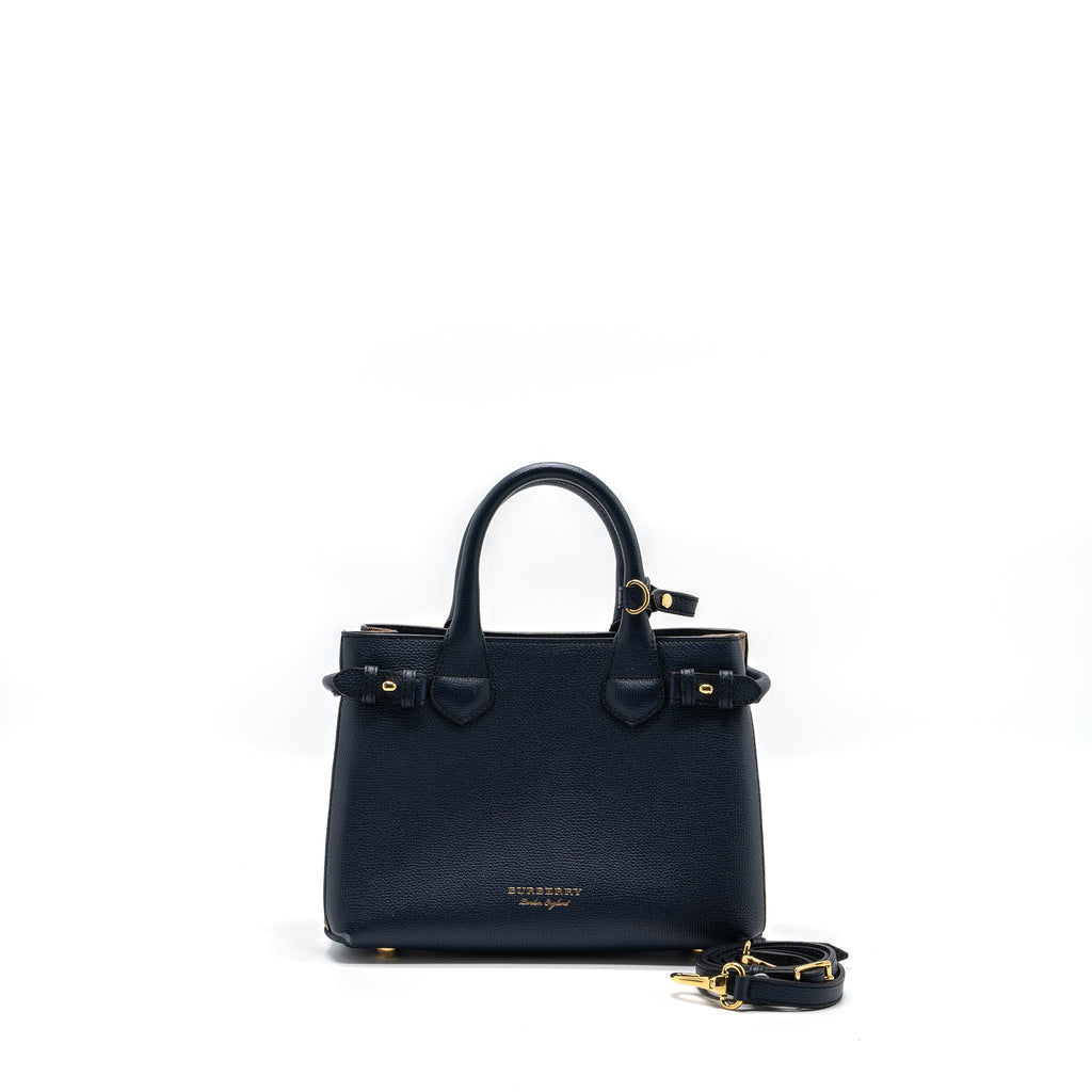 BURBERRY HOUSE CHECK BANNER TOTE BAG CALFSKIN NAVY/MULTICOLOURED GHW