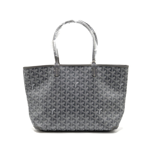 GOYARD ARTOIS PM TOTE BAG GOYARDINE CANVAS / CALFSKIN GREY