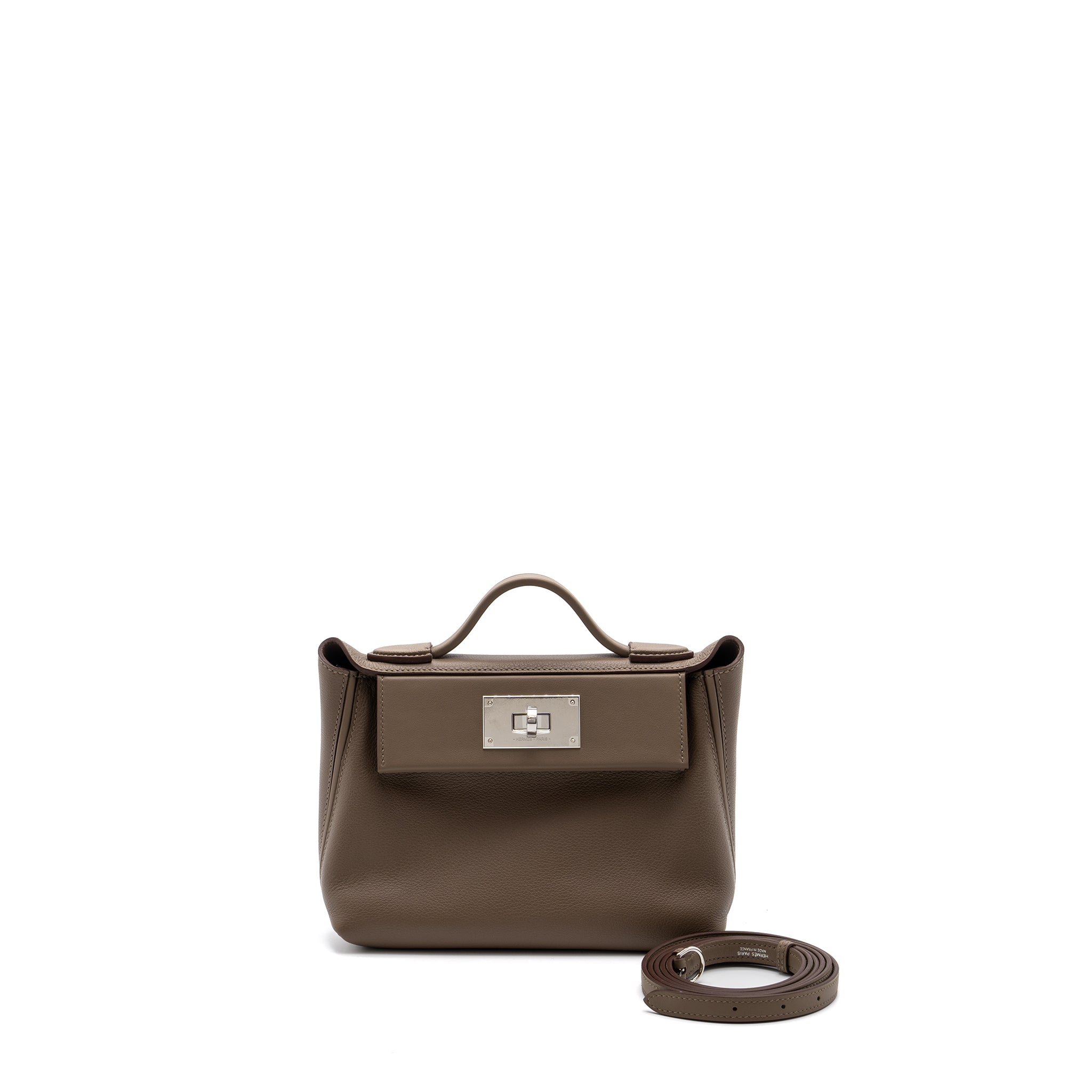 HERMES MINI 24/24 2424 -21 BAG EVERCOLOR/SWIFT ETOUPE SHW