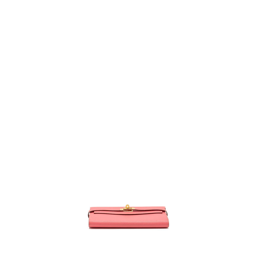 HERMES KELLY LONG WALLET EPSOM ROSE LIPSTICK GHW