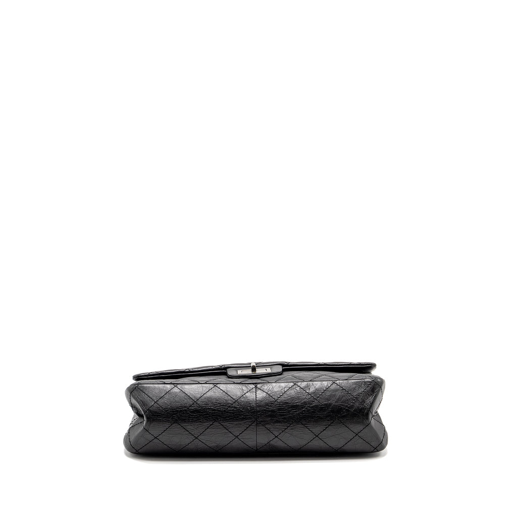 CHANEL 2.55 227 REISSUE FLAP BAG AGED CALFSKIN BLACK RUTHENIUM HARDWARE