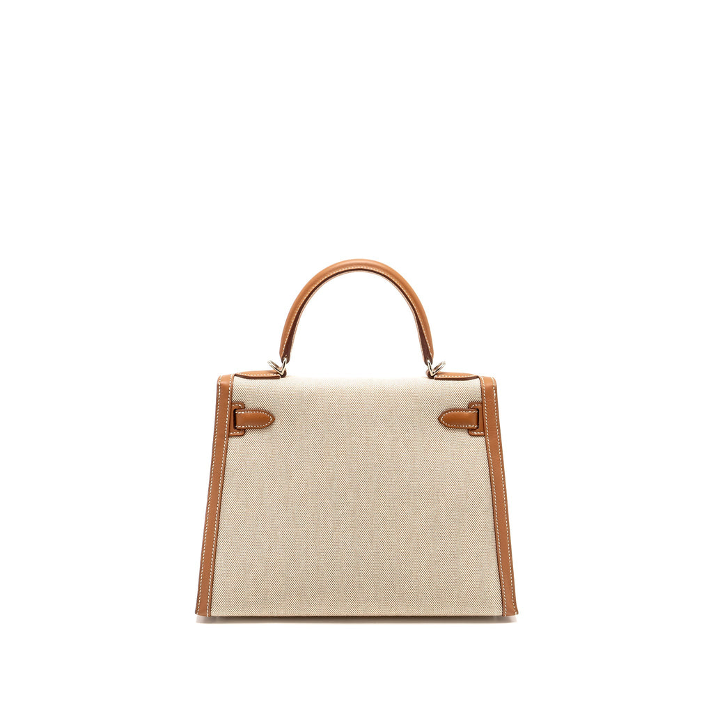 HERMES KELLY 28 SELLIER TOILE H/SWIFT ECRU/GOLD SHW