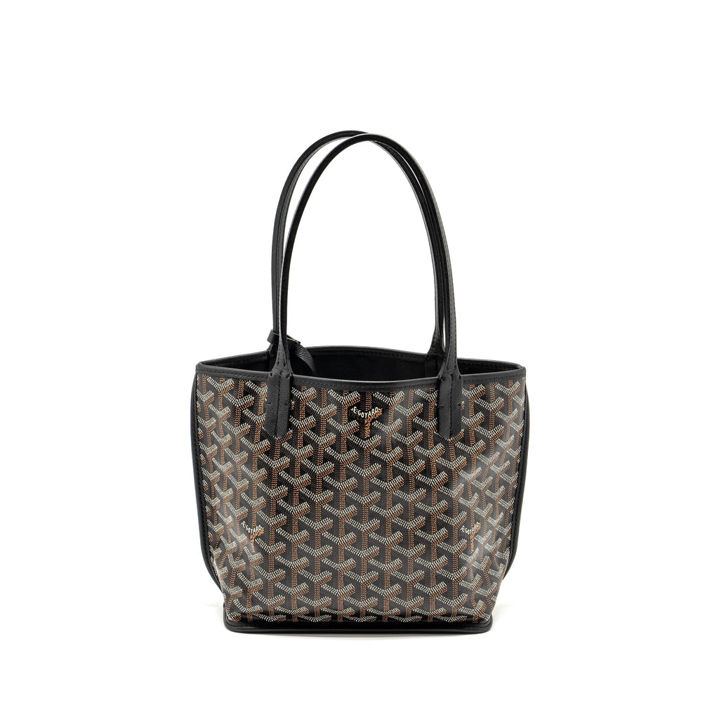 GOYARD MINI ANJOU TOTE GOYARDLINE CANVAS/ CALFSKIN BLACK SHW