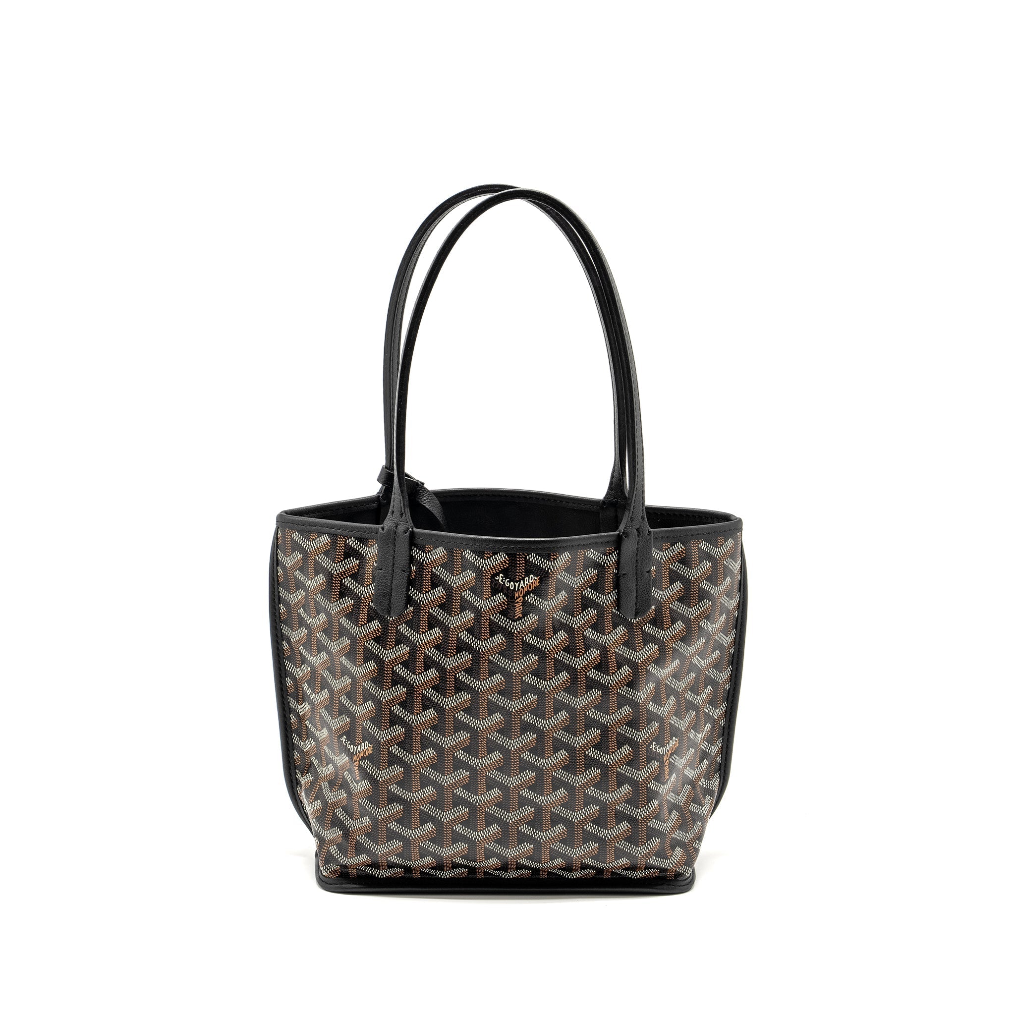 GOYARD MINI ANJOU TOTE GOYARDLINE CANVAS/ CALFSKIN BLACK SHW