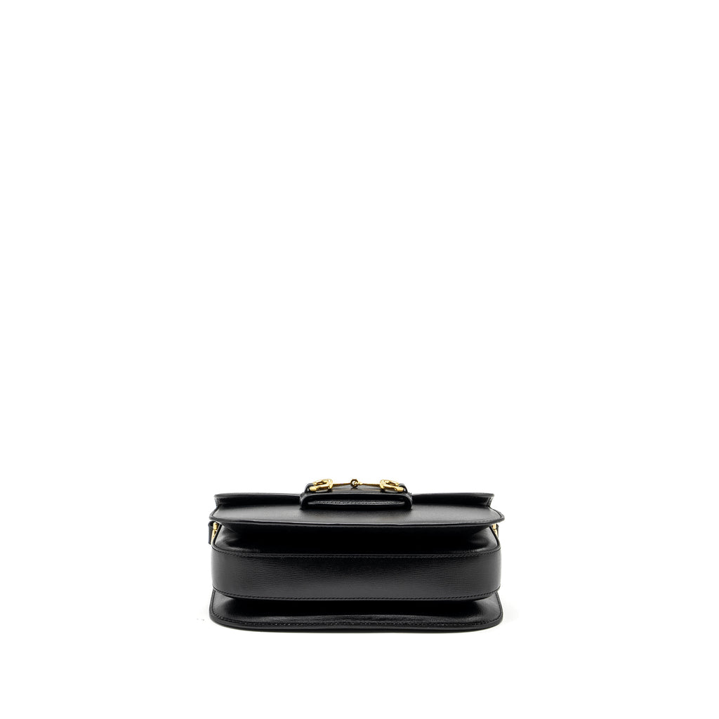 GUCCI HORSEBIT 1955 SHOULDER BAG CALFSKIN BLACK GHW