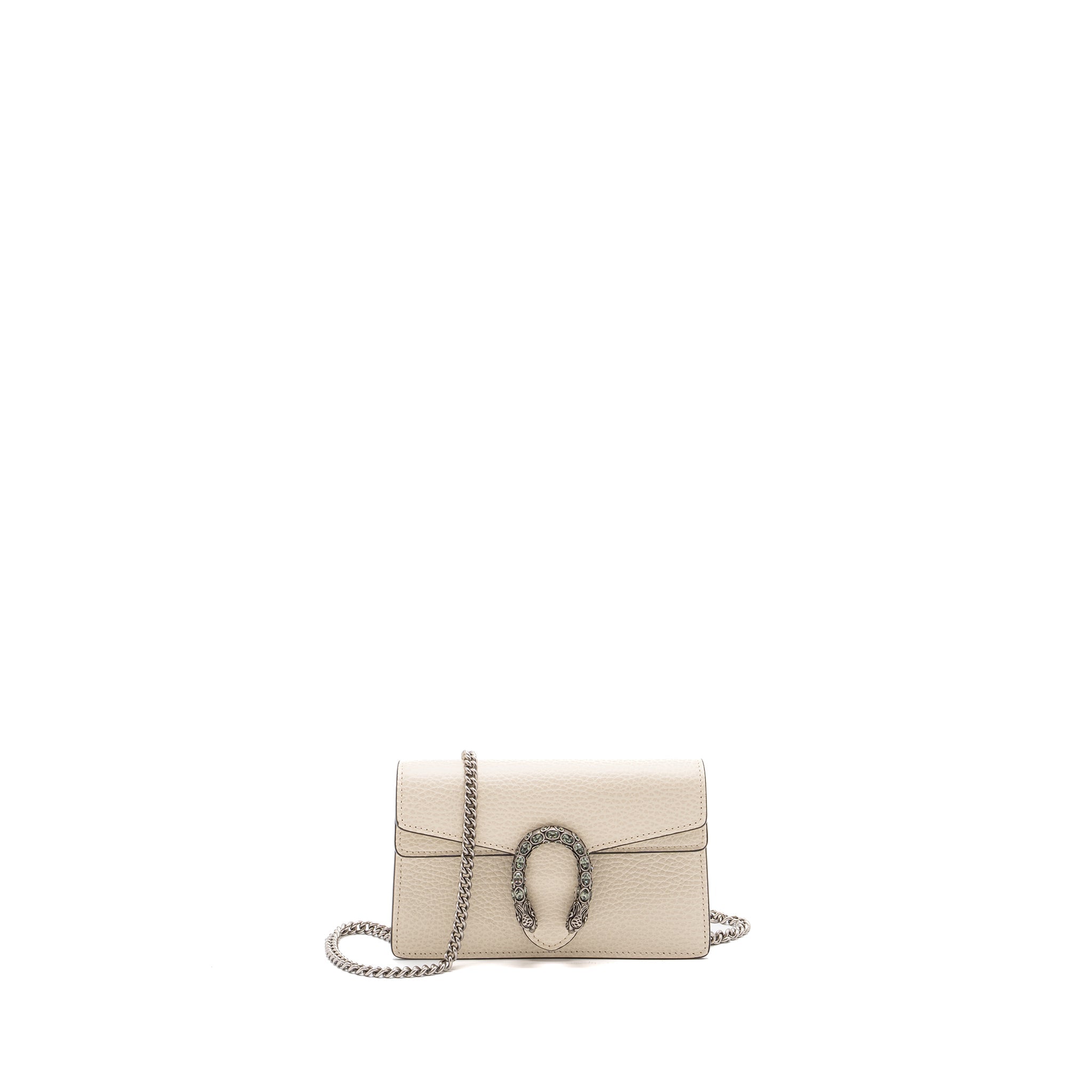 GUCCI SUPER MINI DIONYSUS CALFSKIN WHITE RUTHENIUM SHW