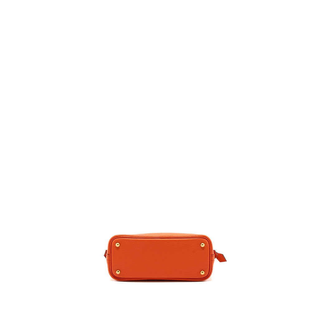 HERMES MINI BOLIDE CHEVRE MYSORE POPPY ORANGE GHW