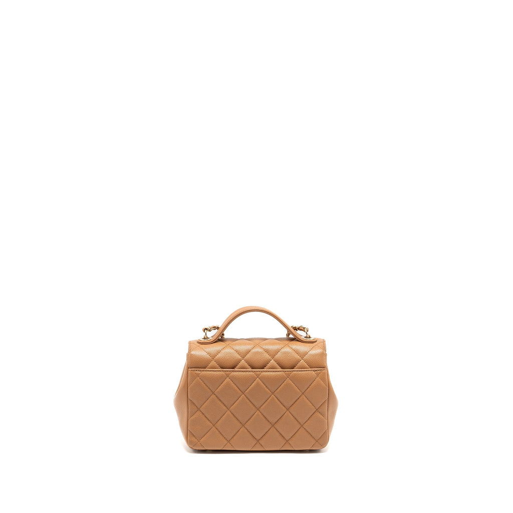 CHANEL SMALL BUSINESS AFFINITY CAVIAR DARK BEIGE LGHW