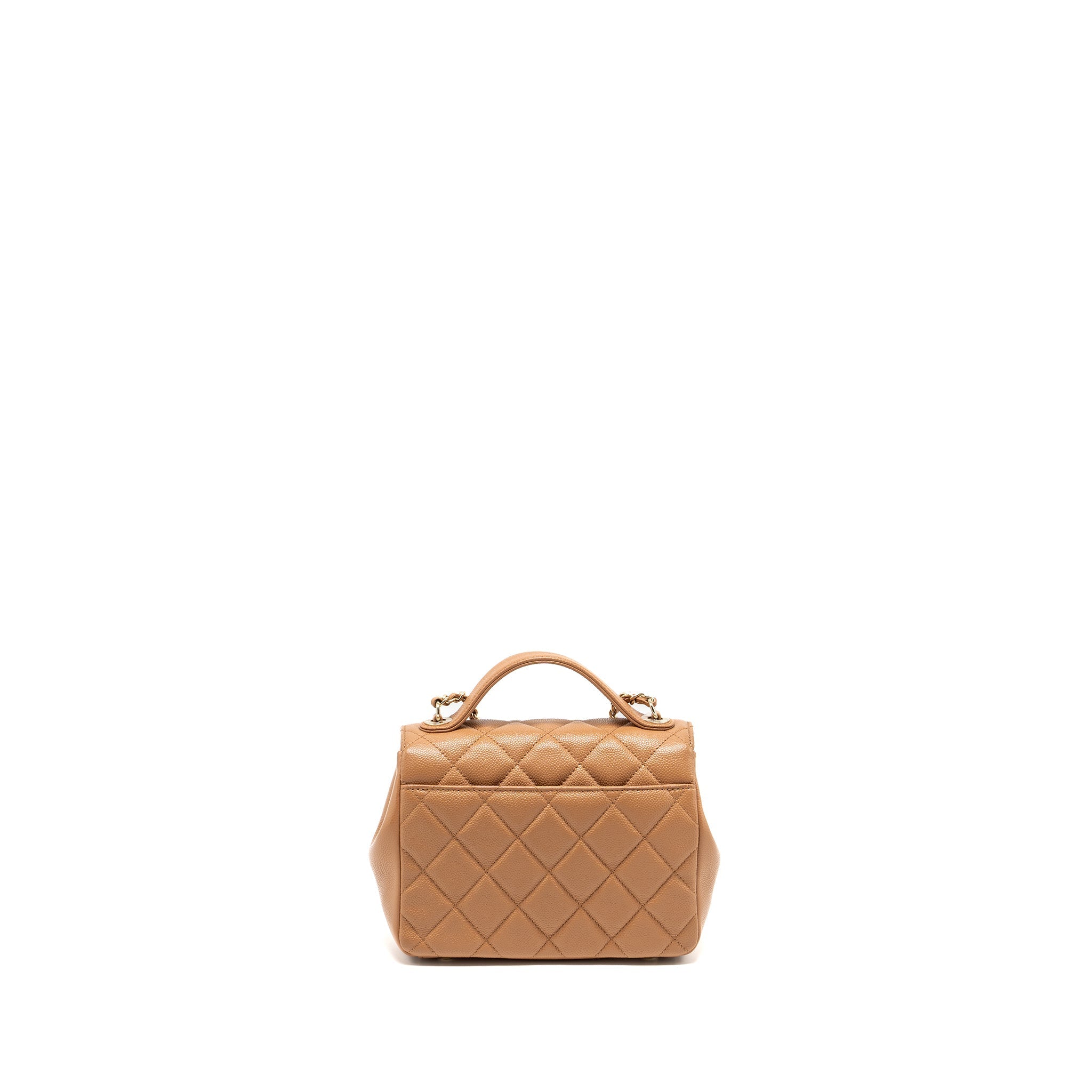 CHANEL SMALL BUSINESS AFFINITY CAVIAR DARK BEIGE LGHW