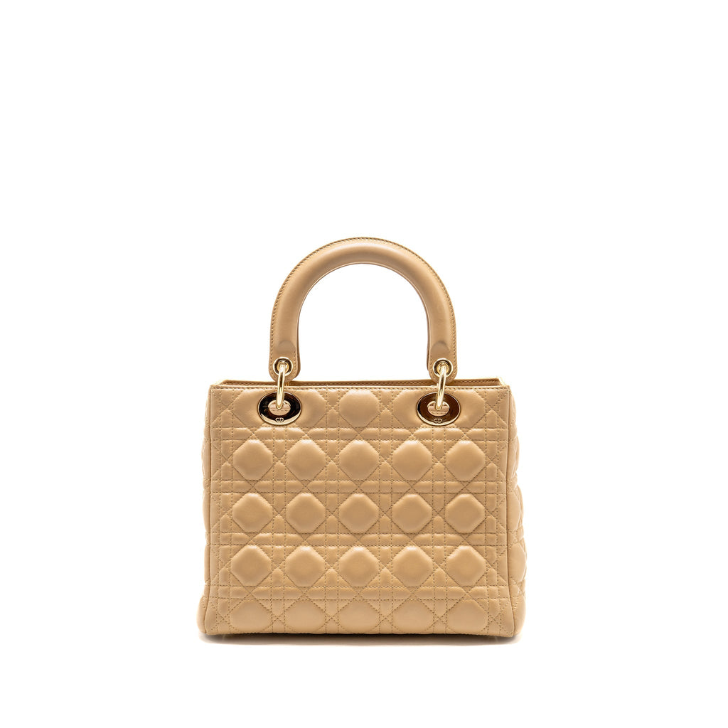 DIOR MEDIUM LADY DIOR LAMBSKIN BEIGE LGHW