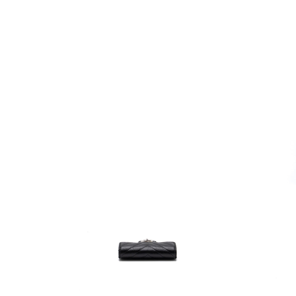 CHANEL 2.55 REISSUE FLAP CARD HOLDER AGED CALFSKIN BLACK SHW (MICROCHIP)