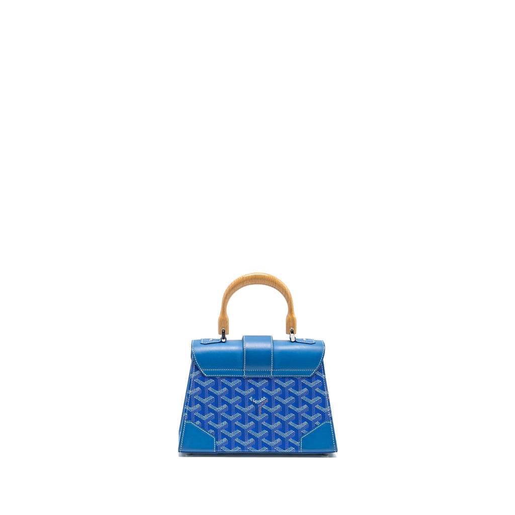 GOYARD STRUCTURE SAIGON PM BAG CANVAS/CALFSKIN BLUE SHW