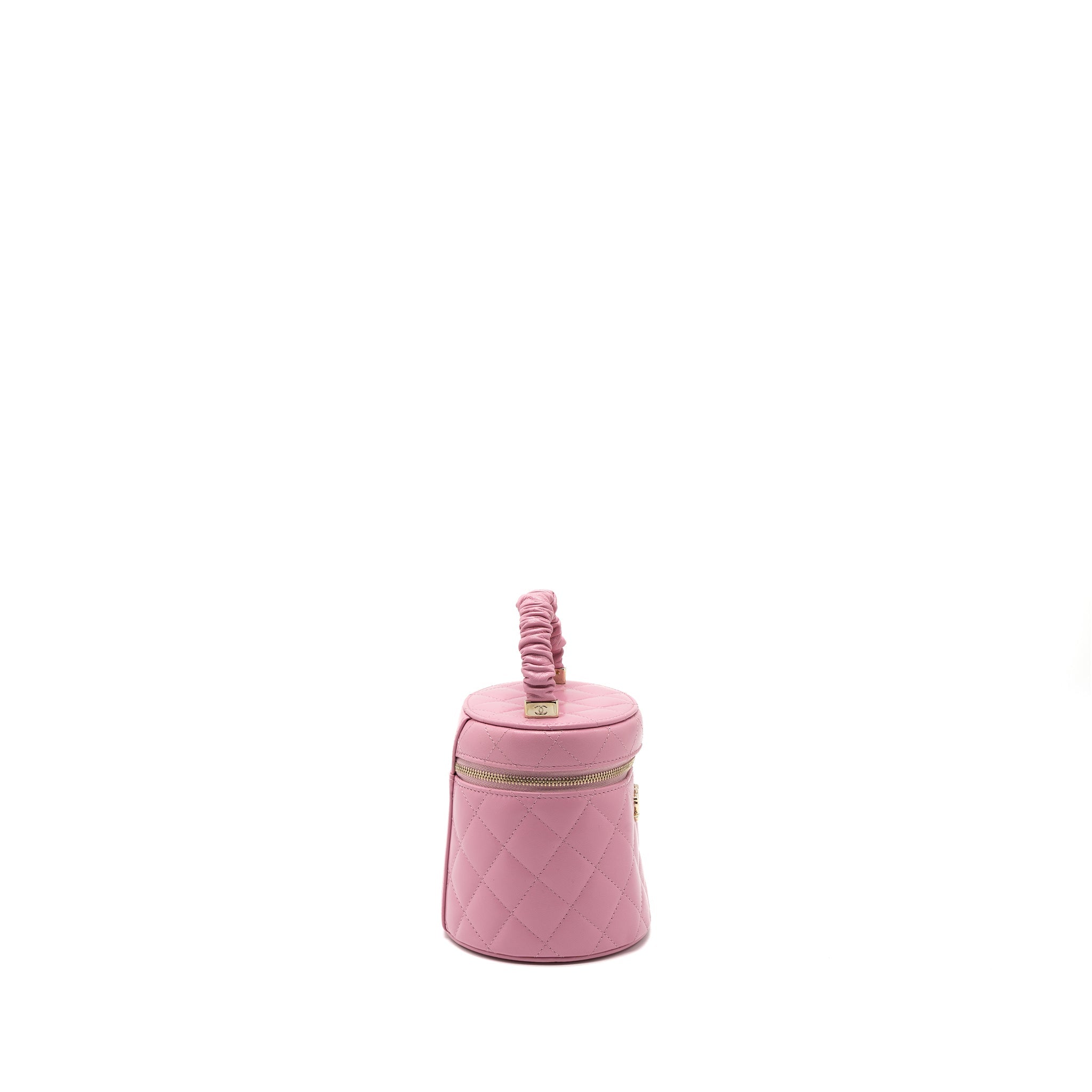 CHANEL TOP HANDLE VANITY CASE LAMBSKIN PINK LGHW