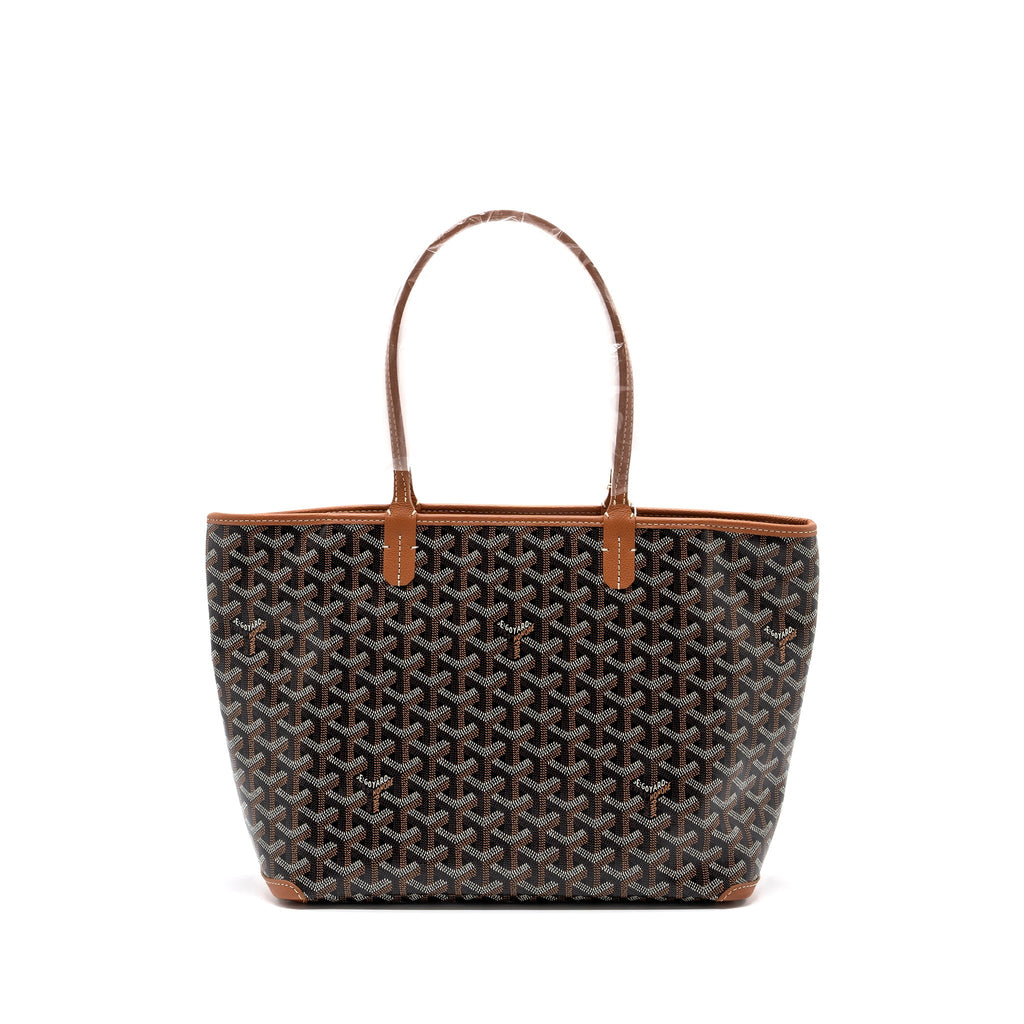 GOYARD ARTOIS PM BAG CANVAS/ CALFSKIN BLACK/ TAN SHW
