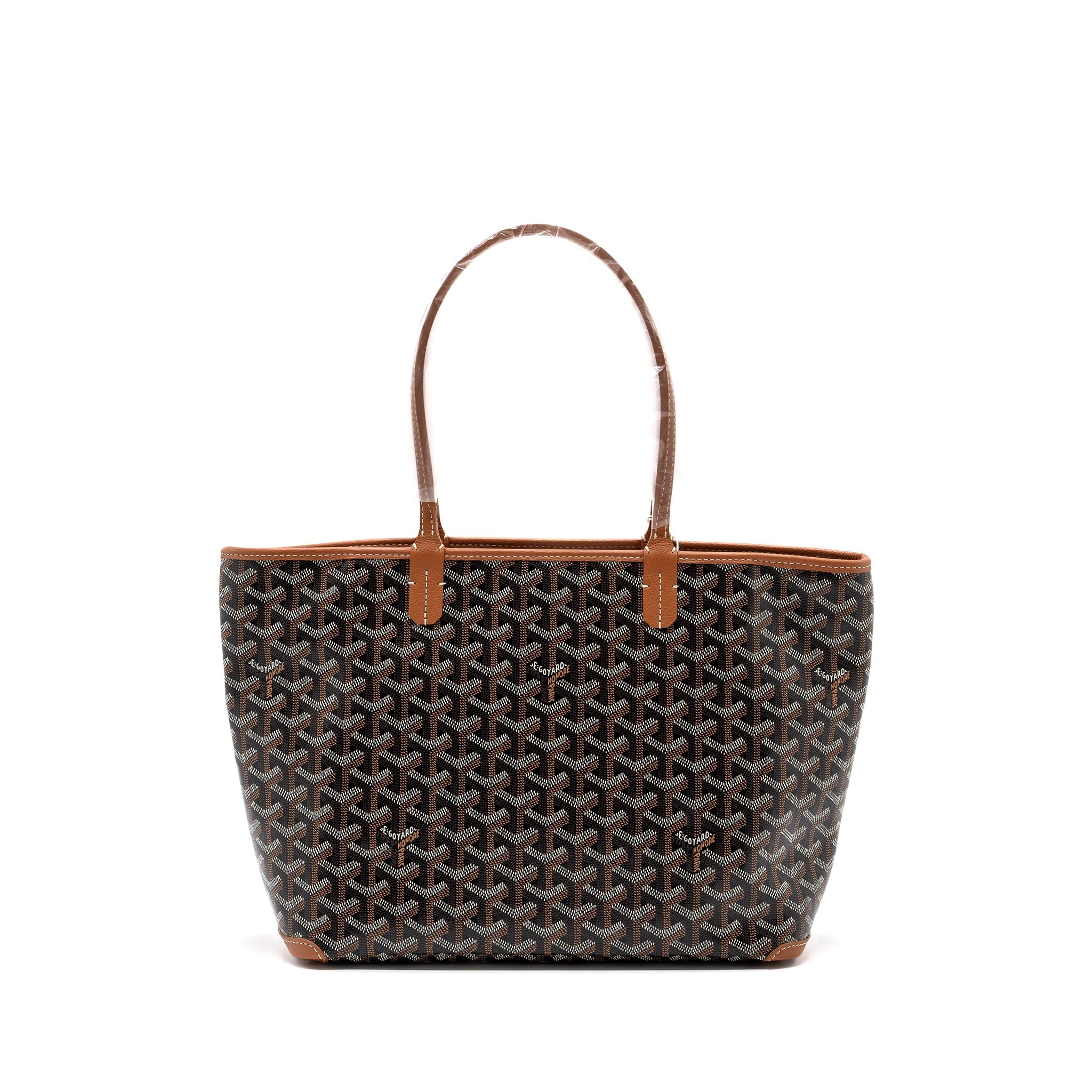 GOYARD ARTOIS PM BAG CANVAS/ CALFSKIN BLACK/ TAN SHW