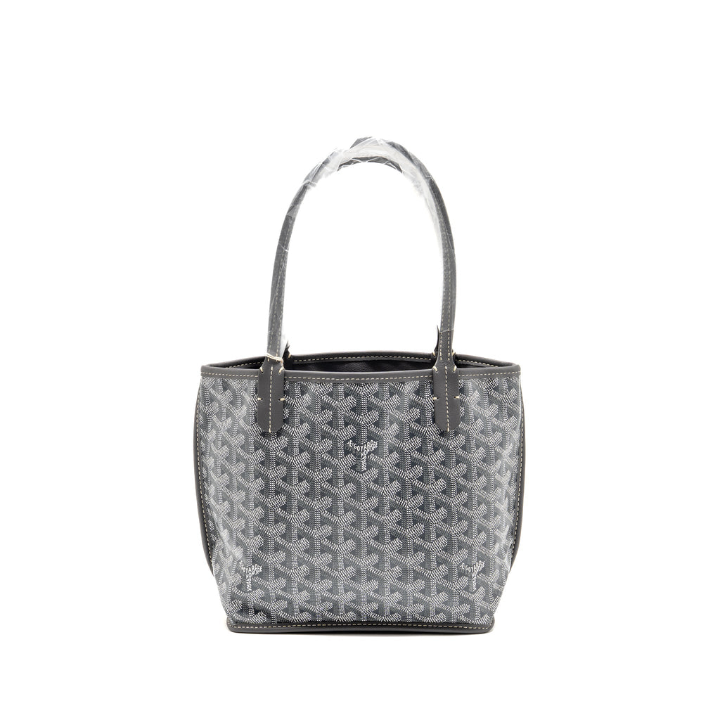 GOYARD MINI ANJOU TOTE BAG GOYARDINE CANVAS GREY SHW