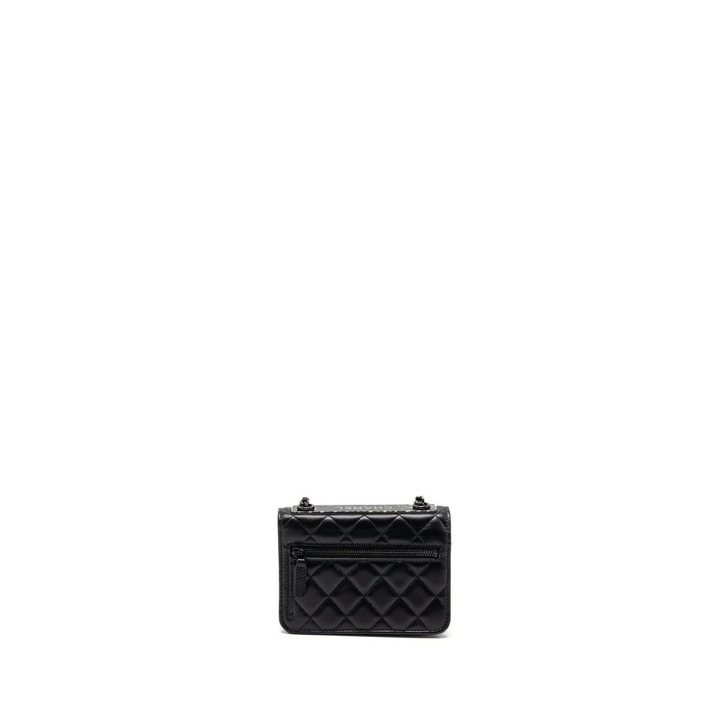 CHANEL TRENDY CC WALLET ON CHAIN LAMBSKIN BLACK WITH BLACK HARDWARE (MICROCHIP)