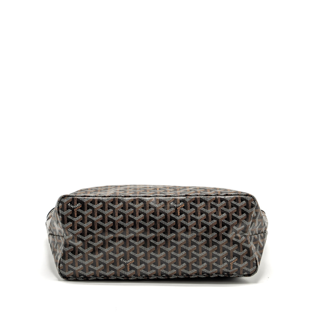 GOYARD SAINT LOUIS PM TOTE BAG GOYARDINE CANVAS / CALFSKIN BLACK SHW