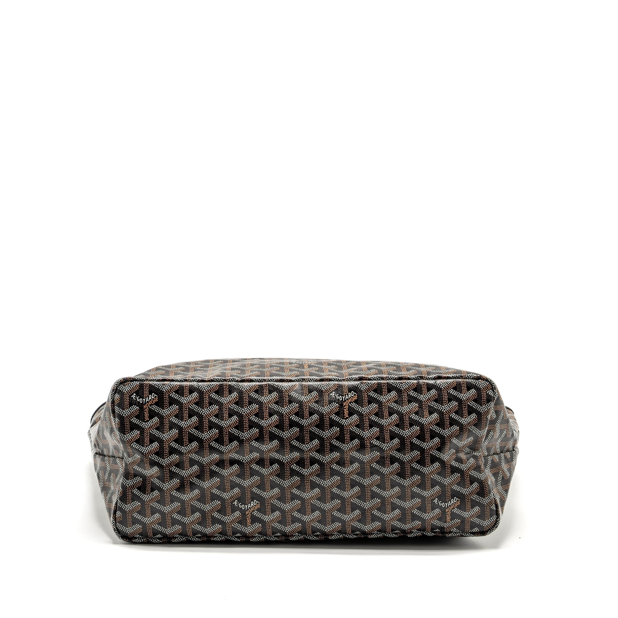 GOYARD SAINT LOUIS PM TOTE BAG GOYARDINE CANVAS / CALFSKIN BLACK SHW