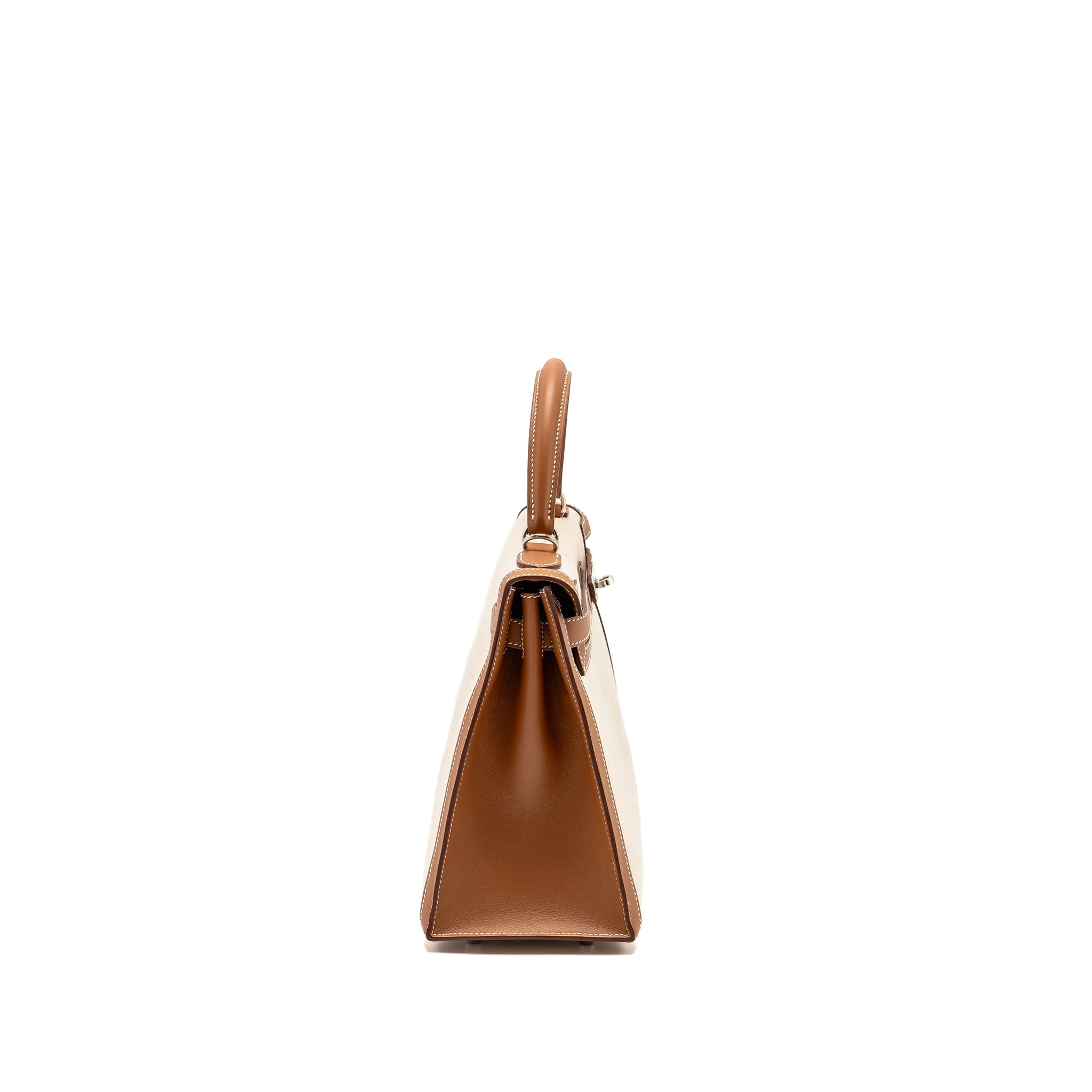 HERMES KELLY 28 SELLIER TOILE H/SWIFT ECRU/GOLD SHW