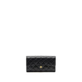 CHANEL CLASSIC FLAP LONG WALLET CAVIAR BLACK GHW