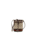 GUCCI OPHIDIA MINI BUCKET BAG GG SUPREME CANVAS BEIGE / EBONY GHW