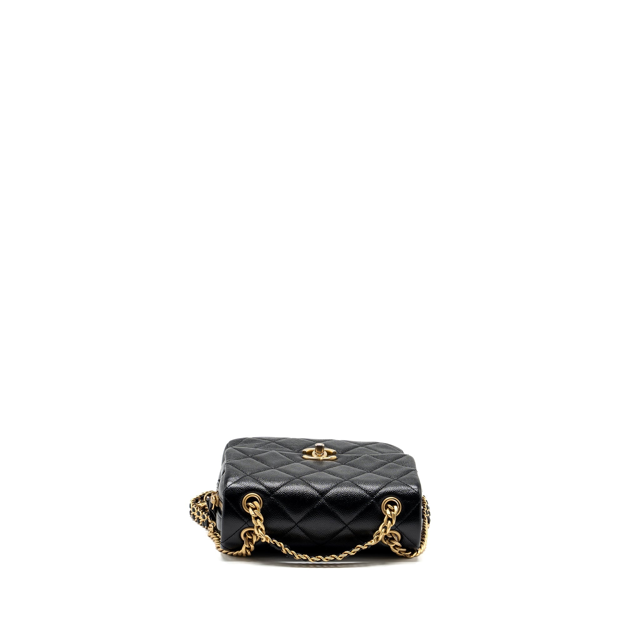 CHANEL QUILTED FLAP BACKPACK CAVIAR BLACK GHW (MICROCHIP)