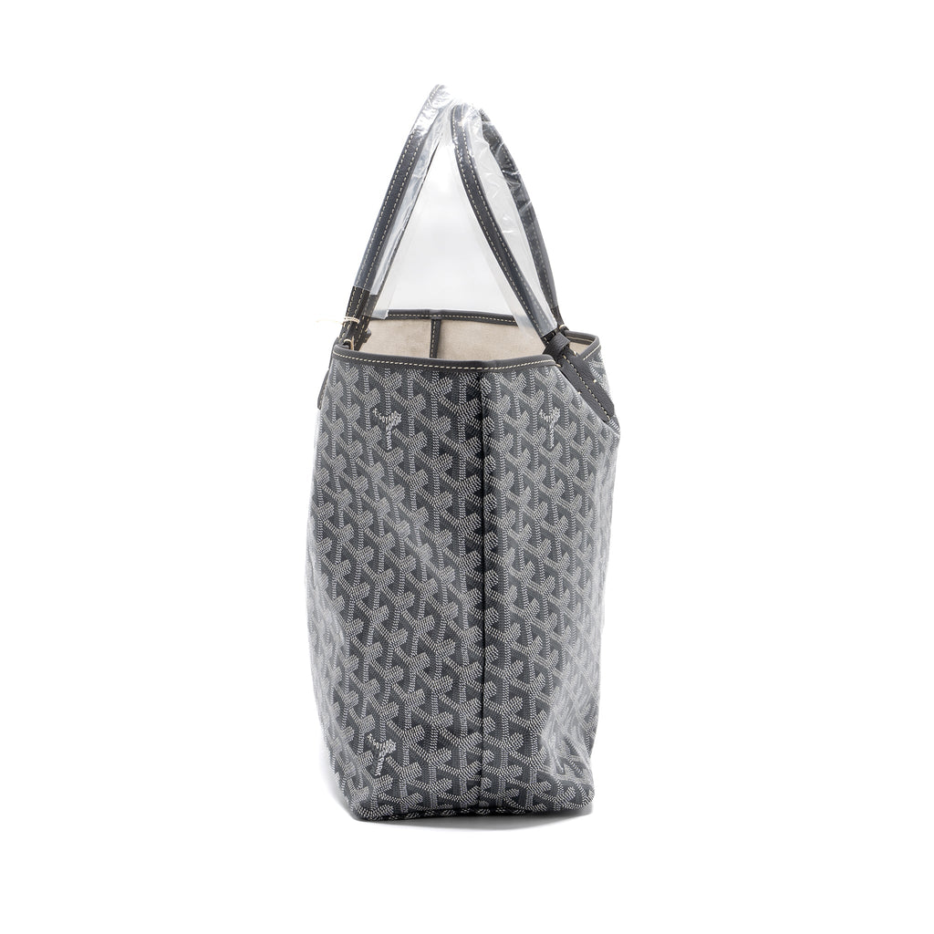 GOYARD SAINT LOUIS PM TOTE BAG GOYARDINE CANVAS/CALFSKIN GREY SHW