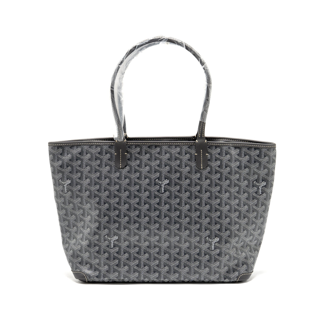 GOYARD ARTOIS PM TOTE BAG GOYARDINE CANVAS / CALFSKIN GREY