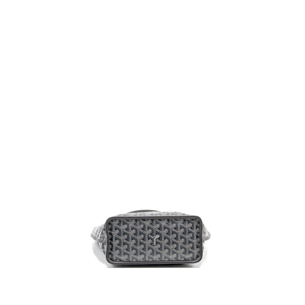 GOYARD MINI ANJOU TOTE BAG GOYARDLINE CANVAS/CALFSKIN GREY SHW